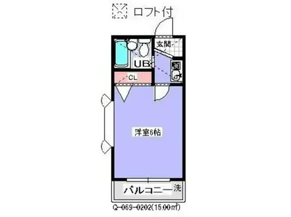 ローズアパート(1K/2階)の間取り写真