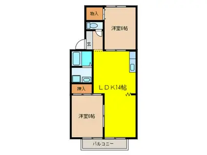 アネックスフレンド(2LDK/2階)の間取り写真