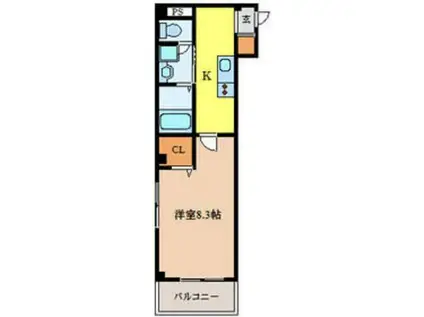 セブンアベニュー江北(1K/2階)の間取り写真