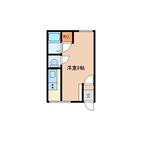 砂川総合ハイツ(ワンルーム/2階)の間取り写真