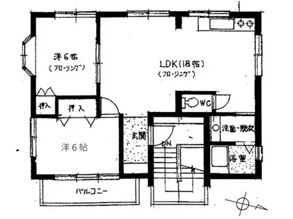 芦屋市伊勢町 サニーサイド伊勢町3階(2LDK/3階)の間取り写真