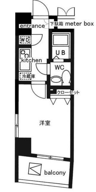 レジディア日本橋人形町II(1K/5階)の間取り写真