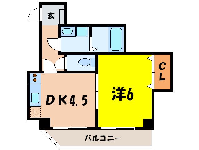 サンクレール芦屋(1DK/7階)の間取り写真