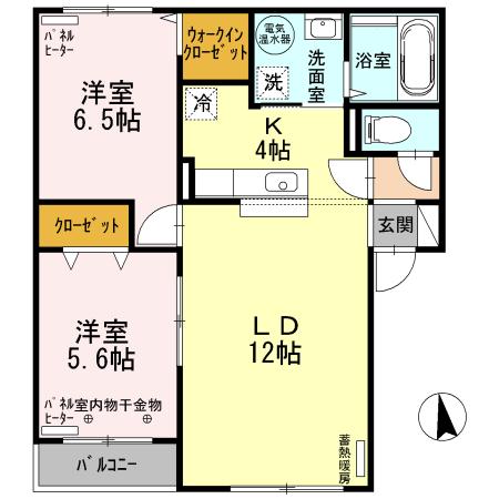 ロイヤルビレッジ(2LDK/3階)の間取り写真