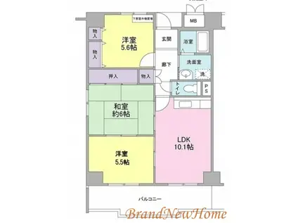 ポルト堺I(3LDK/11階)の間取り写真