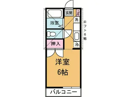 T・Sハイツ(1K/2階)の間取り写真