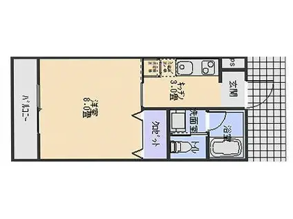 プリーメルヒル(1K/2階)の間取り写真