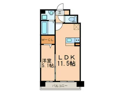 M.Rレジデンス博多(1LDK/5階)の間取り写真