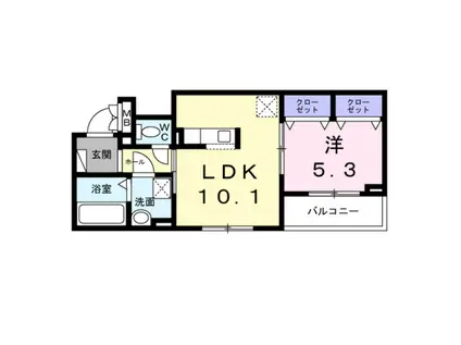 シエール(1LDK/2階)の間取り写真