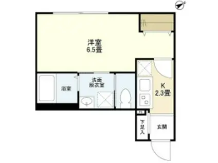 ウェルスクエアイズム目黒祐天寺(1K/1階)の間取り写真