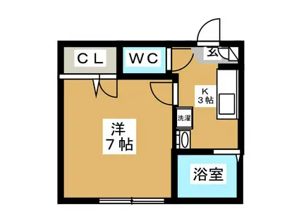 エクセル代沢(1K/1階)の間取り写真