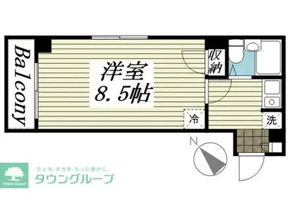 TKマンション(1K/2階)の間取り写真