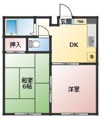 HIZUKURI1(2DK/3階)の間取り写真