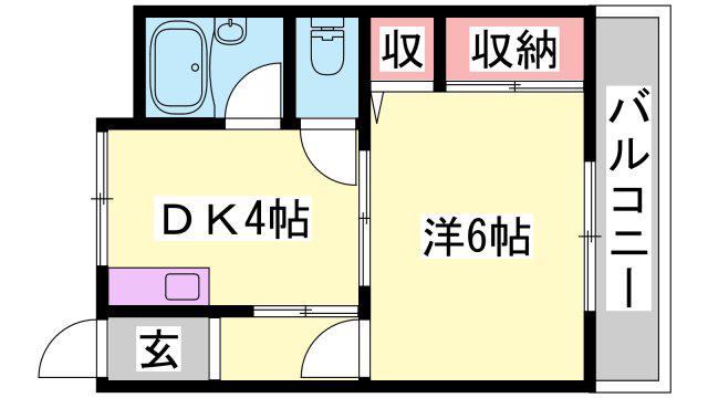 リバティ浜の宮(1K/1階)の間取り写真