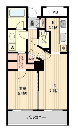 サウスポート品川レジデンス(1LDK/1階)の間取り写真