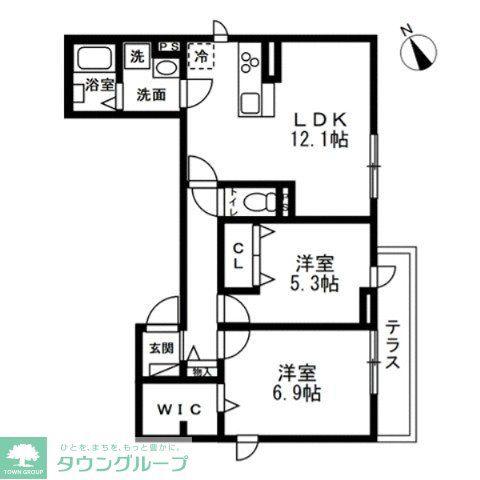 藤沢市本町1丁目PJ(2LDK/2階)の間取り写真