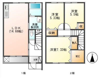 サンハイムI(3LDK/1階)の間取り写真
