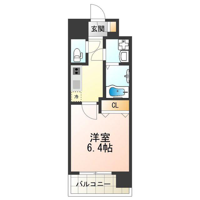 LUXE田辺(1K/4階)の間取り写真