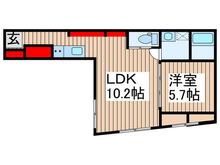 ECOLUXE(1LDK/3階)の間取り写真