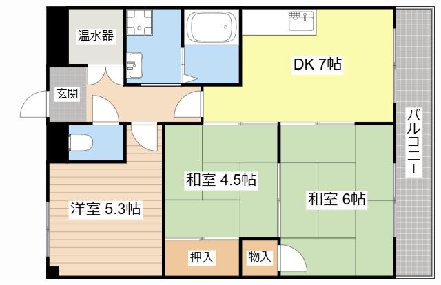 西村マンション(3DK/2階)の間取り写真