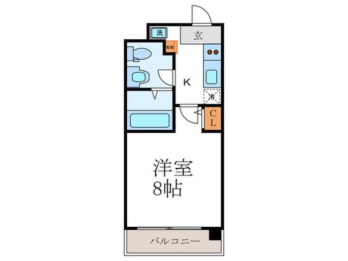 グランドパレス西院 西館(1K/6階)の間取り写真