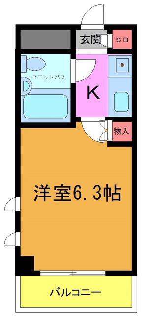ローズマンションA69番館(1K/2階)の間取り写真