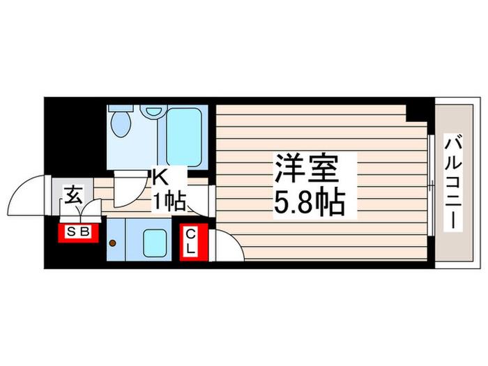 アネックス西葛西(1K/4階)の間取り写真