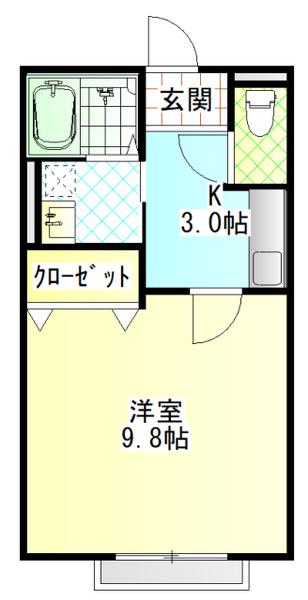 センチュリーハイムIII(1K/1階)の間取り写真