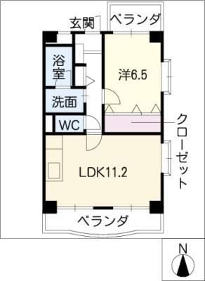 パークサイド21(1LDK/1階)の間取り写真