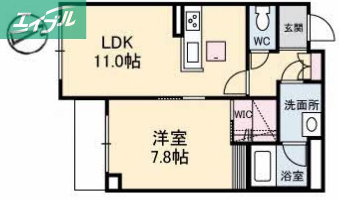 コモンドーレ(1LDK/1階)の間取り写真