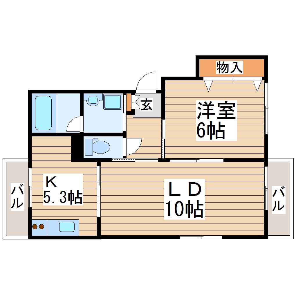 第3鴫原ビル(1LDK/1階)の間取り写真
