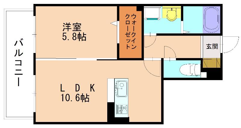 グランフローラ(1LDK/1階)の間取り写真