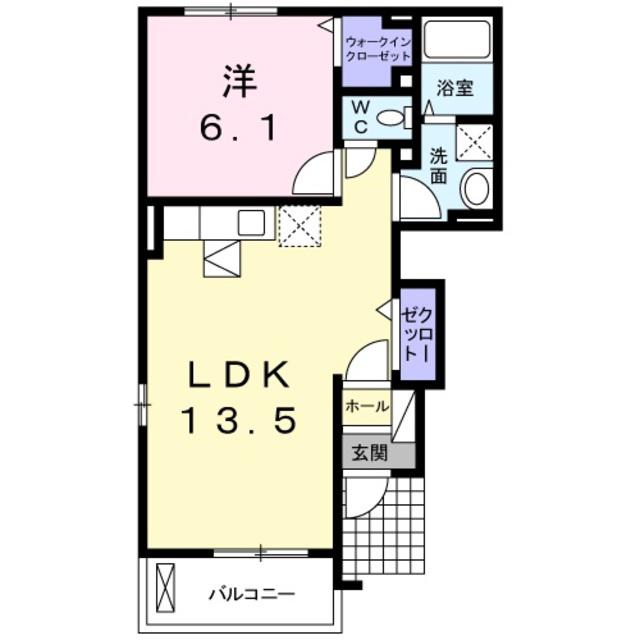 グロワールA(1LDK/1階)の間取り写真
