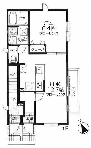 メゾン井の頭(1LDK/1階)の間取り写真