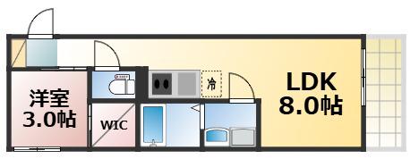 S-MOVE緑橋II(1LDK/4階)の間取り写真