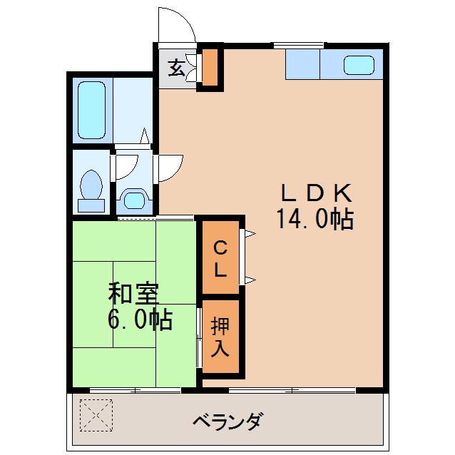 第16オオタビル(1LDK/7階)の間取り写真