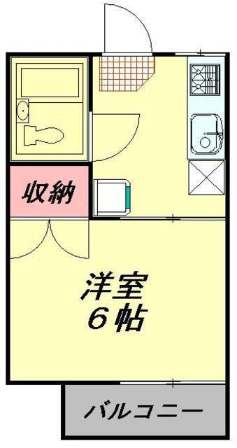 ベルゾーネ永和(1K/2階)の間取り写真