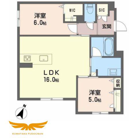 グランドシャーメゾン月出(2LDK/1階)の間取り写真
