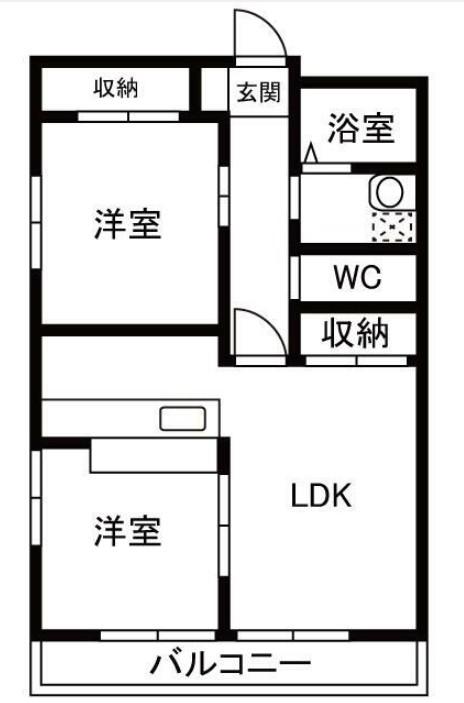 ISESAKI APARTMENT(2LDK/2階)の間取り写真