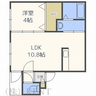 クロスティア南円山(1LDK/5階)の間取り写真