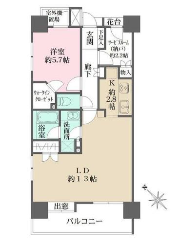 ファミール表参道ベルファース(1SLDK/9階)の間取り写真