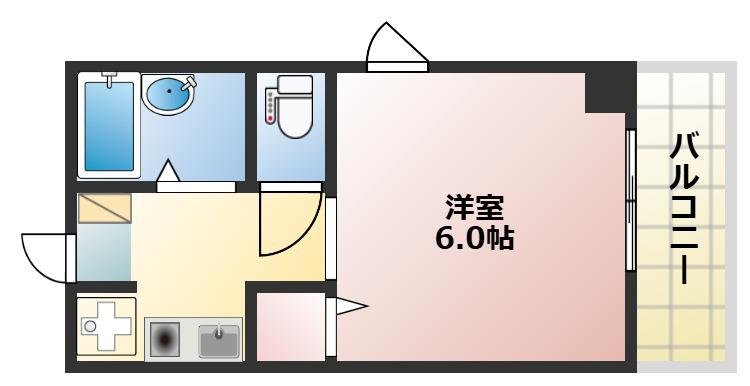 サンハウス御影本町(1K/5階)の間取り写真