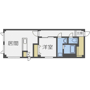 AMEX新琴似(1LDK/4階)の間取り写真