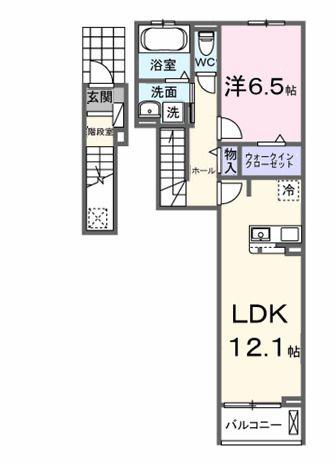 ロータス水巻1(1LDK/2階)の間取り写真