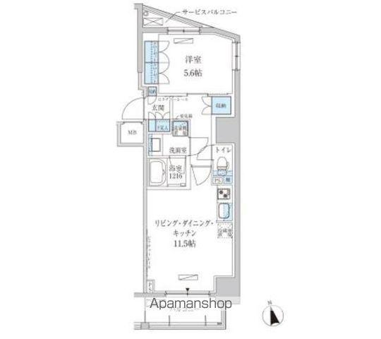 パークアクシス東上野(1LDK/12階)の間取り写真