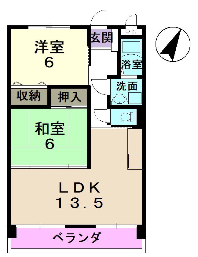 ジュエルタウン(2LDK/1階)の間取り写真