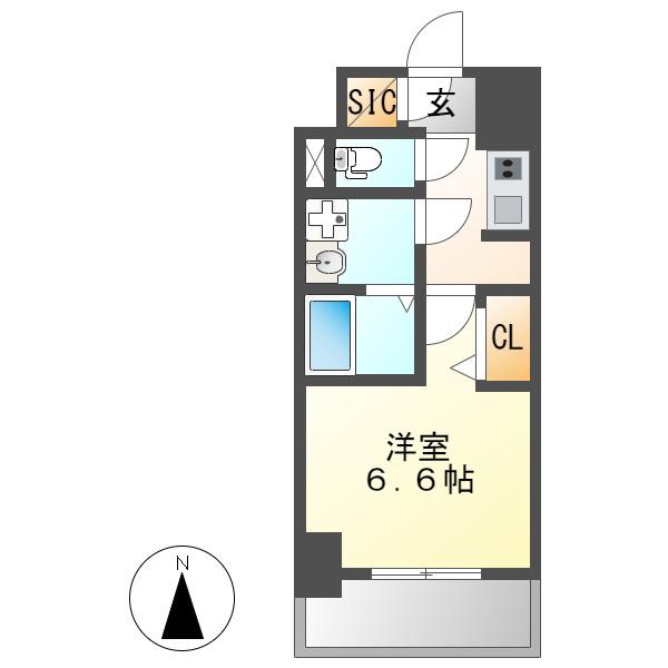 S-RESIDENCE上前津サウス(1K/14階)の間取り写真