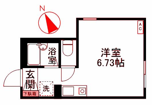 カンプ・ノウ TOTSUKA(ワンルーム/3階)の間取り写真