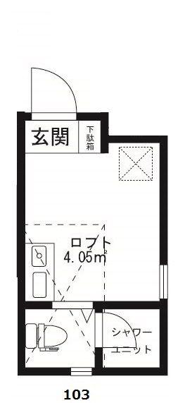 サークルハウスB(ワンルーム/1階)の間取り写真