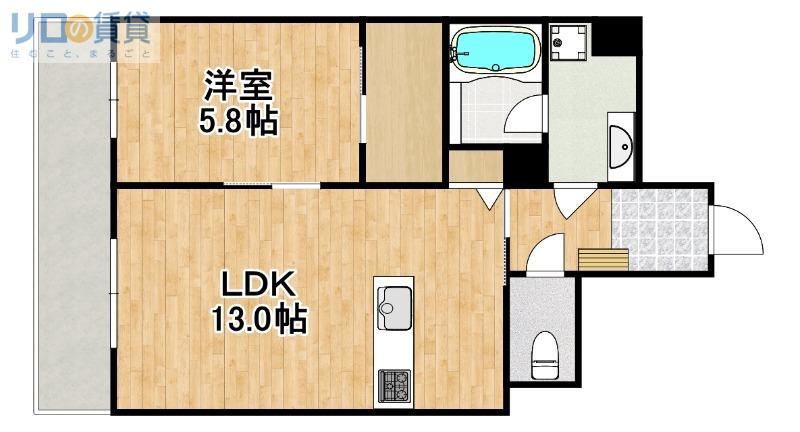 モンセル(1LDK/3階)の間取り写真